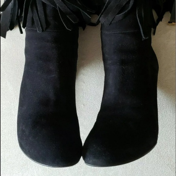 Gucci Devendra Fringe Studded Mid Calf Black Boots - Picture 7 of 8